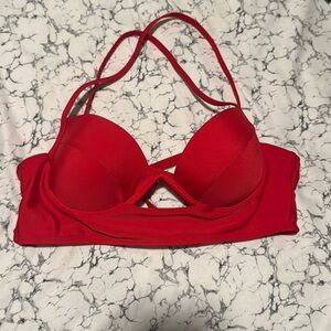 Red Cross Back Bikini Top